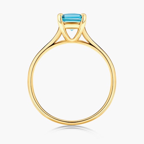 Pierścionek zaręczynowy SAVICKI: złoty, akwamaryn